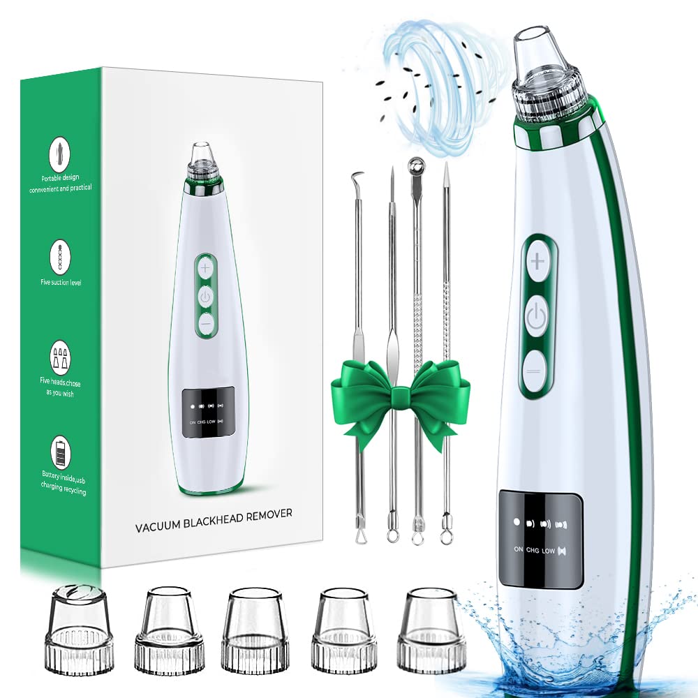 230816080027091_1 2023 Newest Blackhead Remover Pore Vacuum,Upgraded Facial Pore Cleaner,Electric Acne Comedone Whitehead Extractor Tool-5 Suction Power,5 Probes,USB Rechargeable Blackhead Vacuum Kit for Women & Men - Image 1